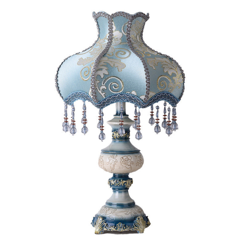 Carved Vase Fabric Resin Table Lamp