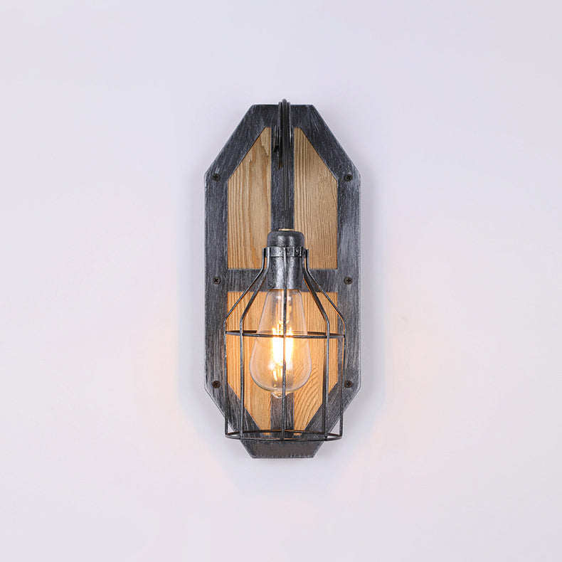 Wood Cage Wall Lamp