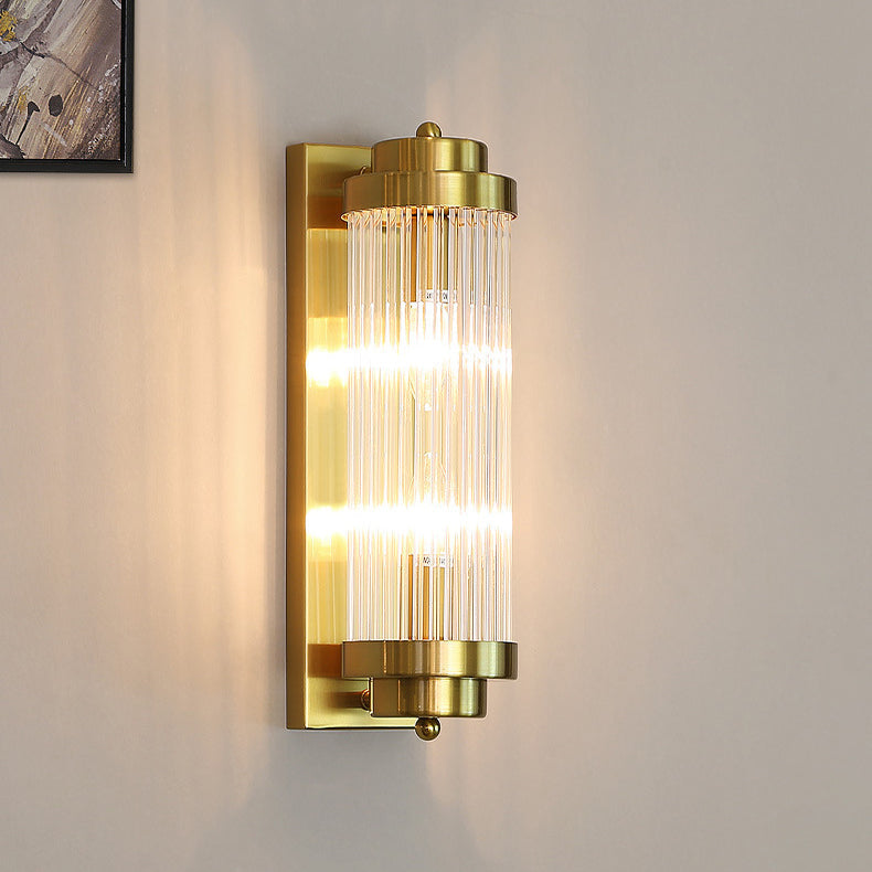 Iron Glass Cylinder Living 2-Light Wall Lamp