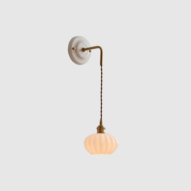 Glass Round Ceramic Wall Lamp