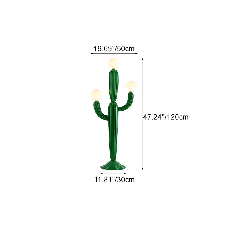 Contemporary Creative Cactus Resin 3-Light Floor Lamp