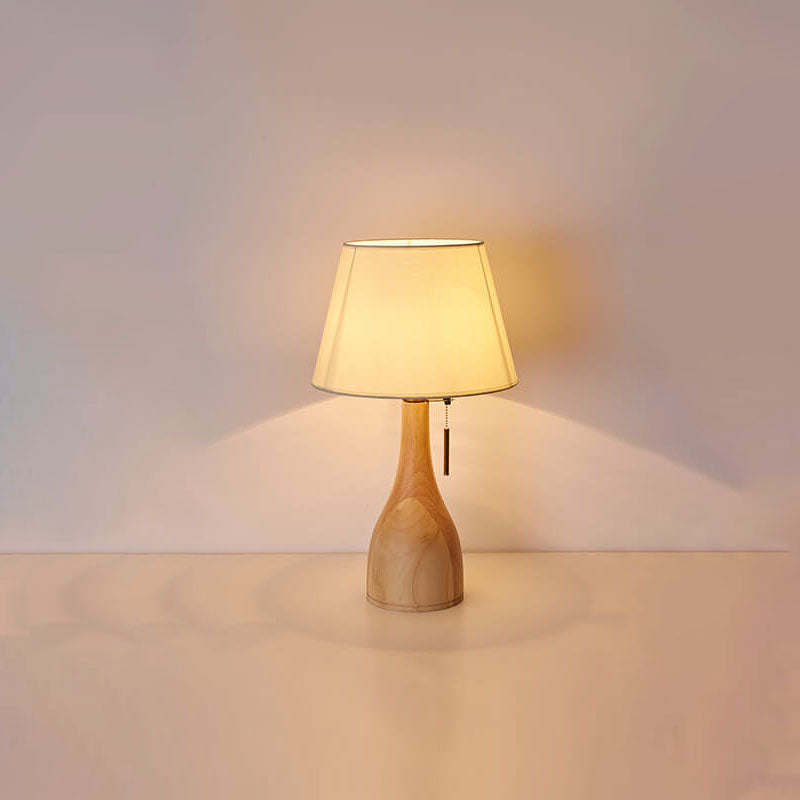 Vase Solid Wood Fabric Table Lamp