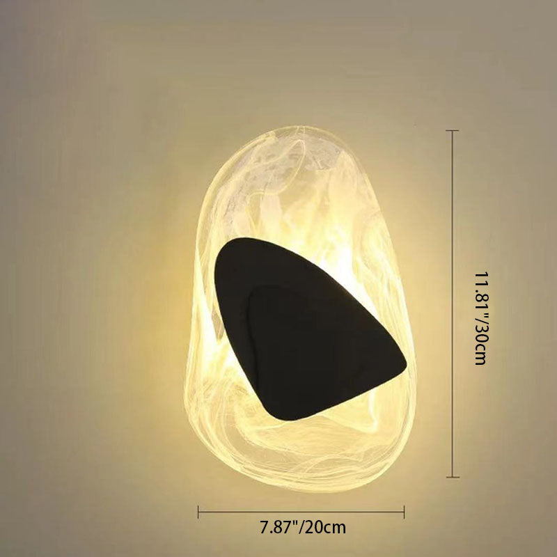Irregular Oval Hardware Glass Wall Lamp
