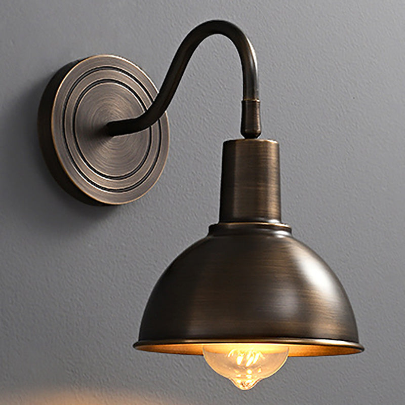 Full Copper Semicircle Living Wall Lamp