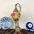 Handmade Stained Glass Metal Table Lamp