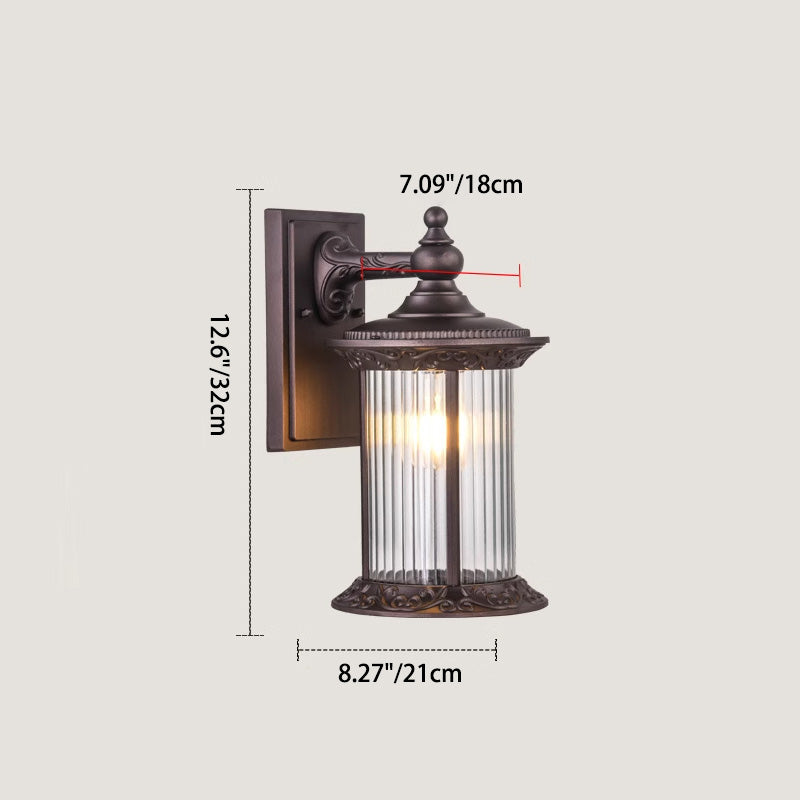 Aluminum Glass Cylinder Garden Outdoor Light