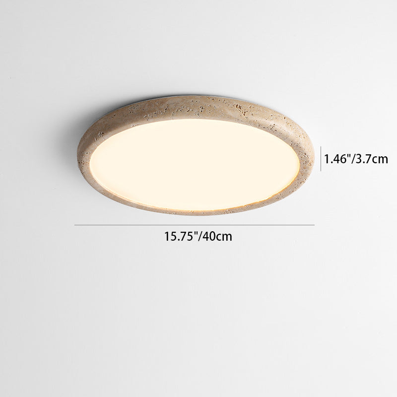 Round Yellow Travertine Acrylic Wall Lamp