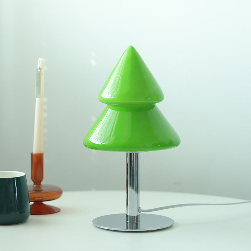 Iron Glass Christmas Tree Table Lamp