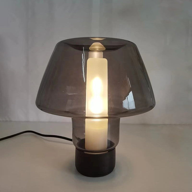 Round Glass Metal Bedroom Table Lamp