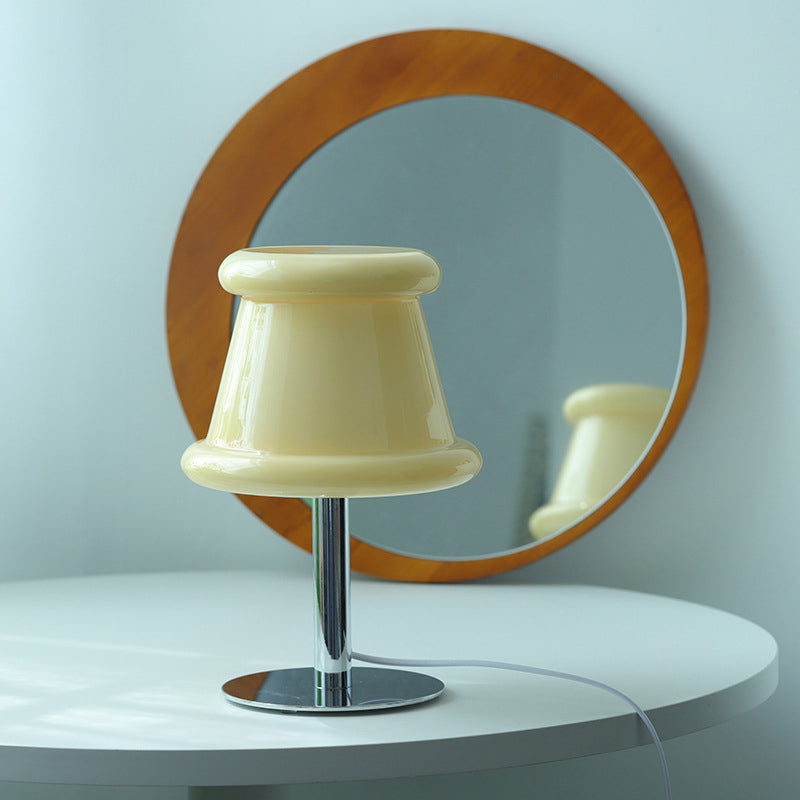 Hat Glass Iron Bedroom Table Lamp