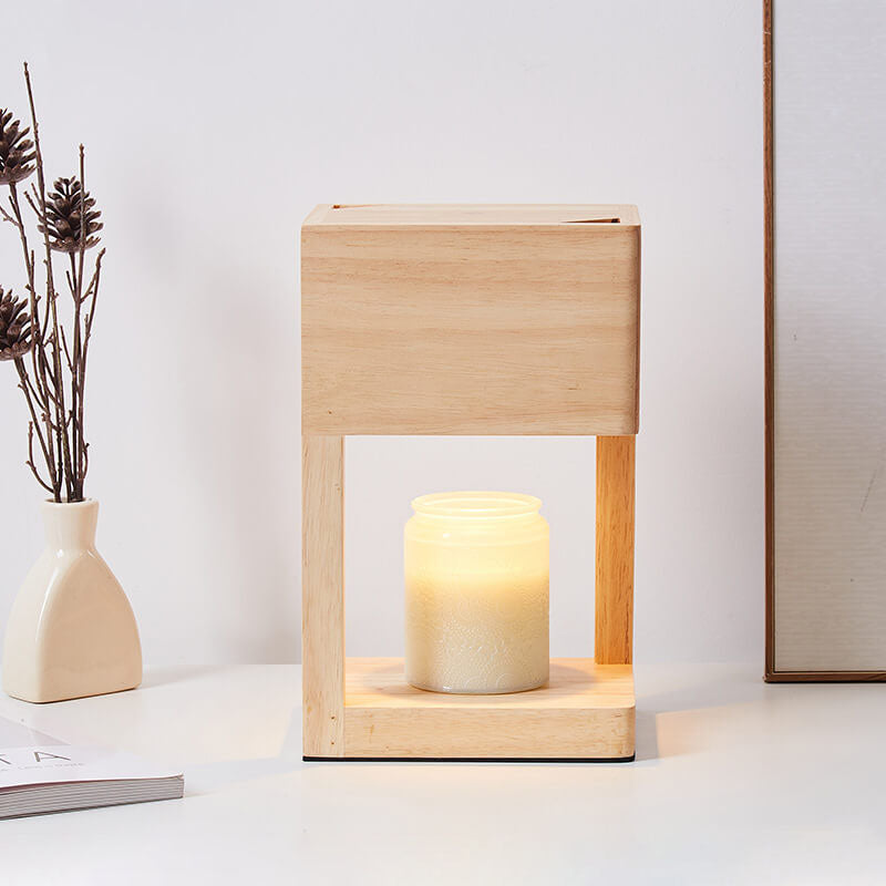 Log Square Geometry Melting 2-Light Table Lamp