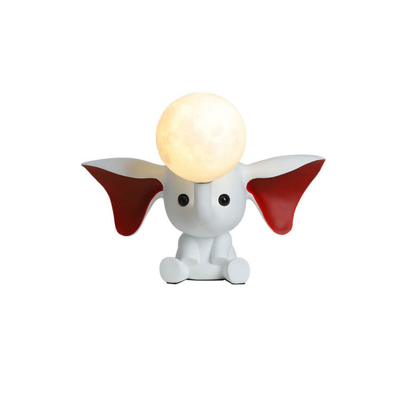 Cartoon Elephant Moon Resin Table Lamp