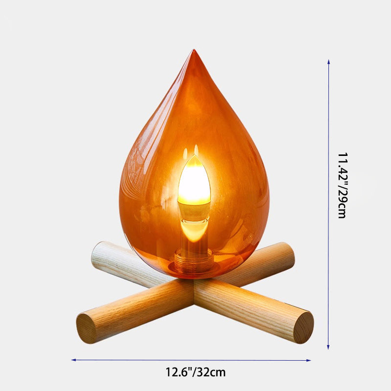 Flame Fire Pile Solid Table Lamp