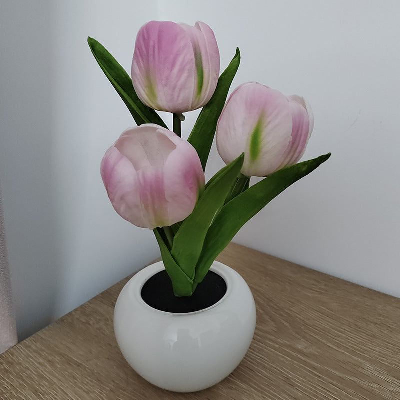 Tulip Simulation Bouquet Ceramic Table Lamp