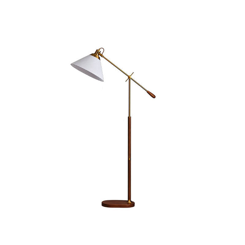 Traditional Vintage Fabric Cone Floor Lamp