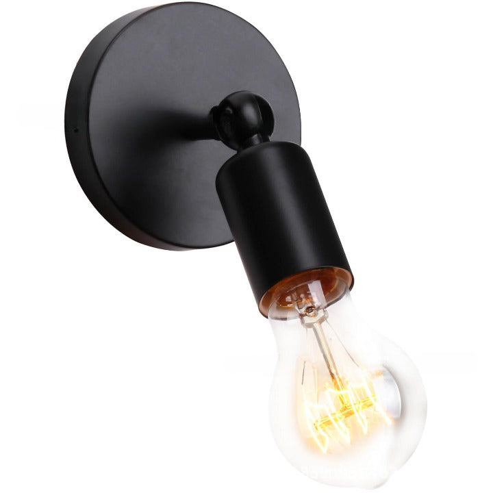 Iron Round Exposed Entryway Wall Lamp