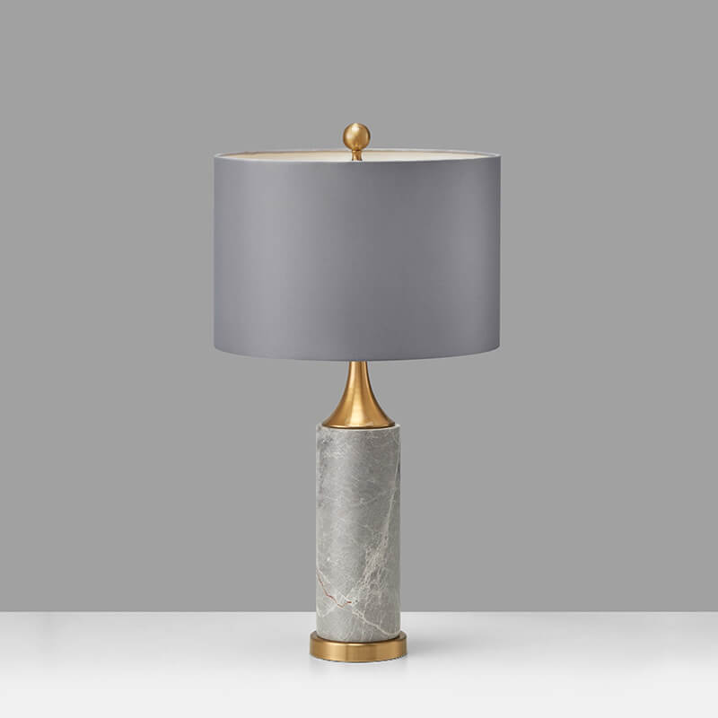 Marble Cylinder Bedroom Table Lamp