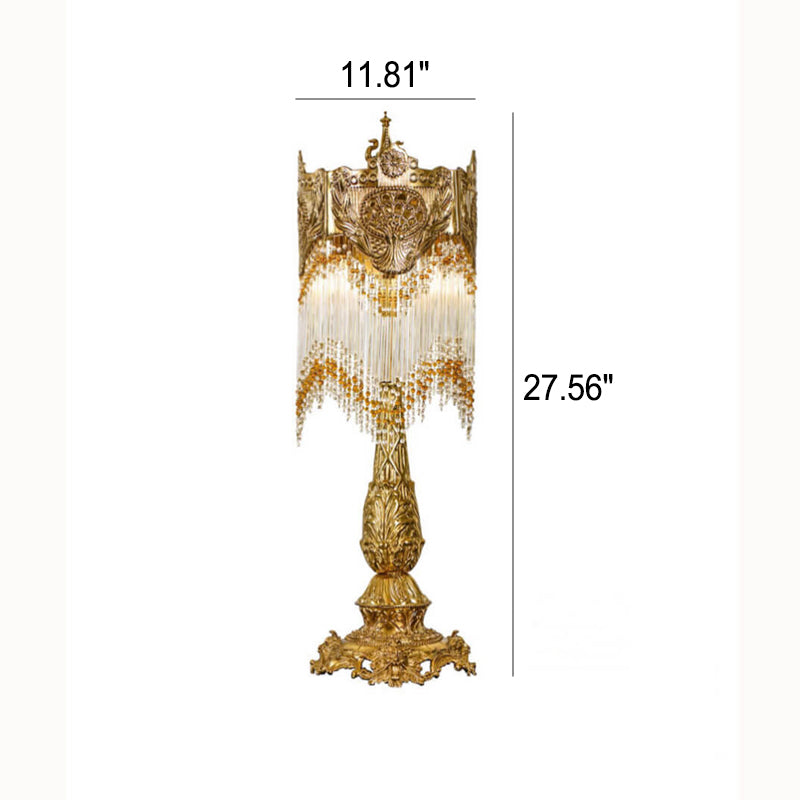 Full Copper Crystal Tassel Table Lamp