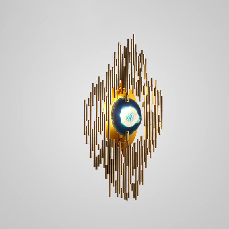 Metal Tube Blue Agate Wall Lamp