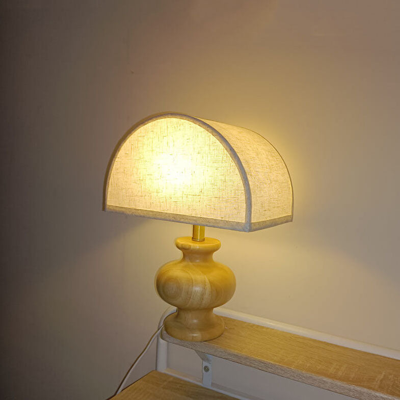 Half-circle Log Cloth Table Lamp
