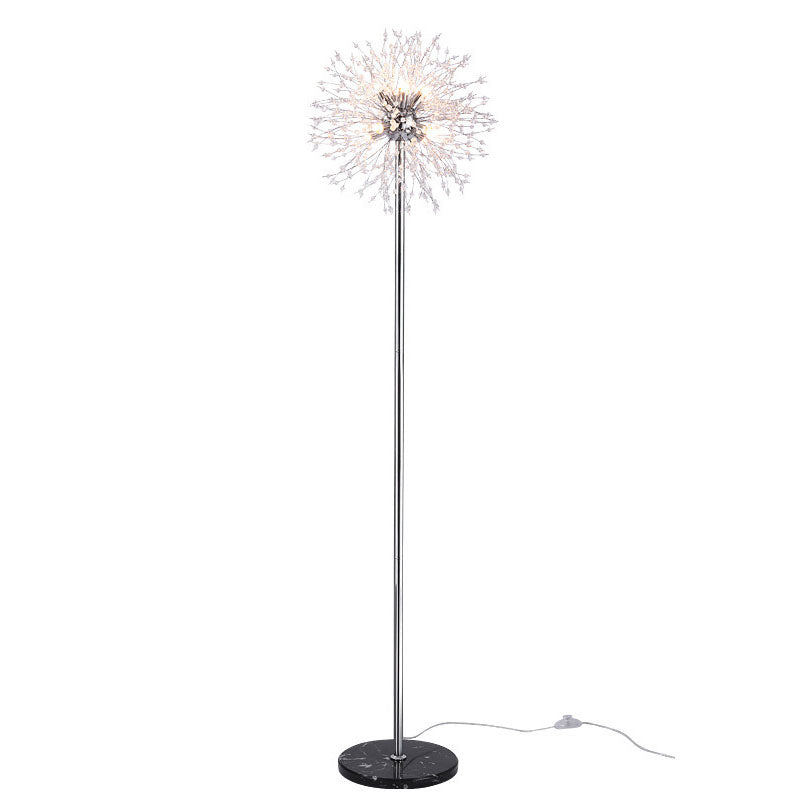 Dandelion Crystal Aluminum Marble 9-Light Floor Lamp