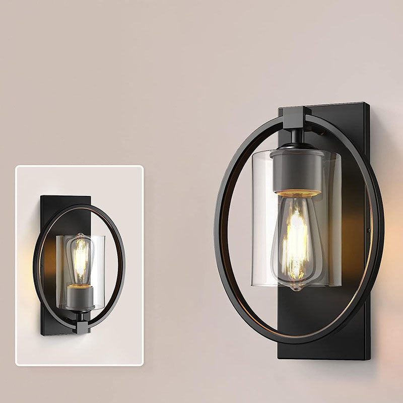 Iron Circle Ring Glass Wall Lamp