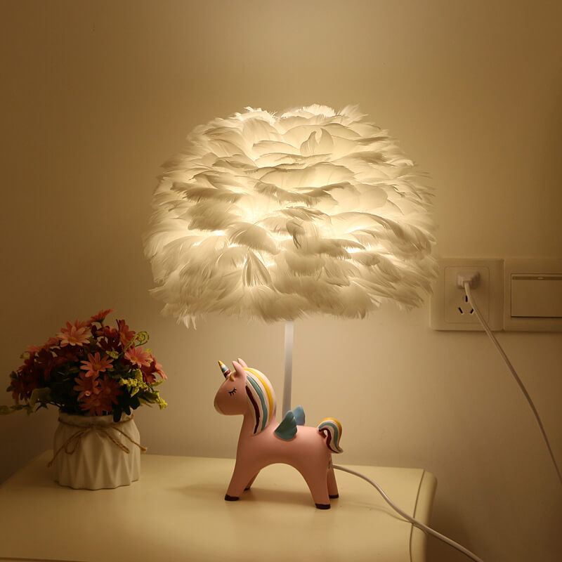 Unicorn Feather Children Table Lamp