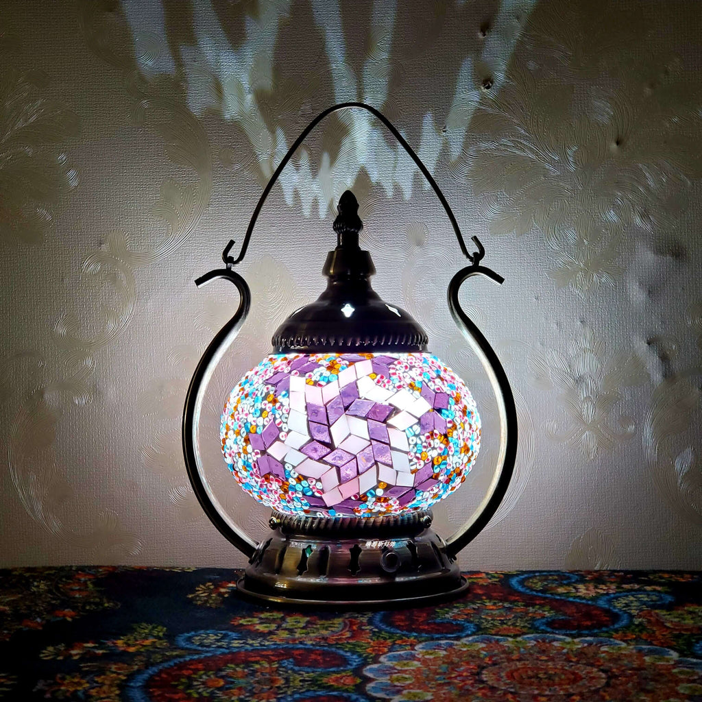 Moroccan Stained Glass Round Table Lamp