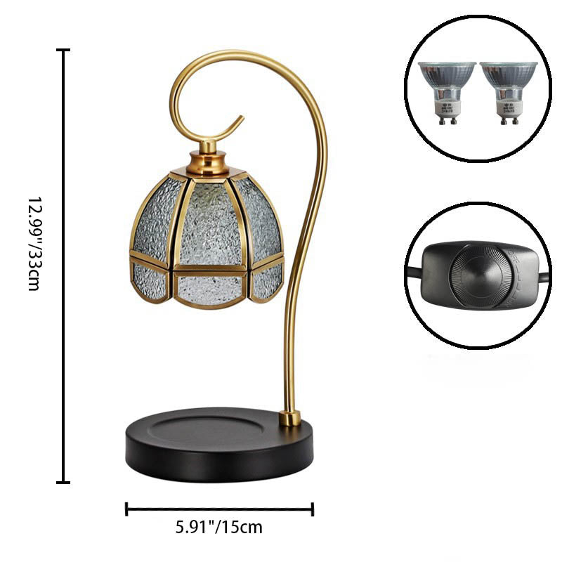 Flower Iron Glass Aroma Table Lamp
