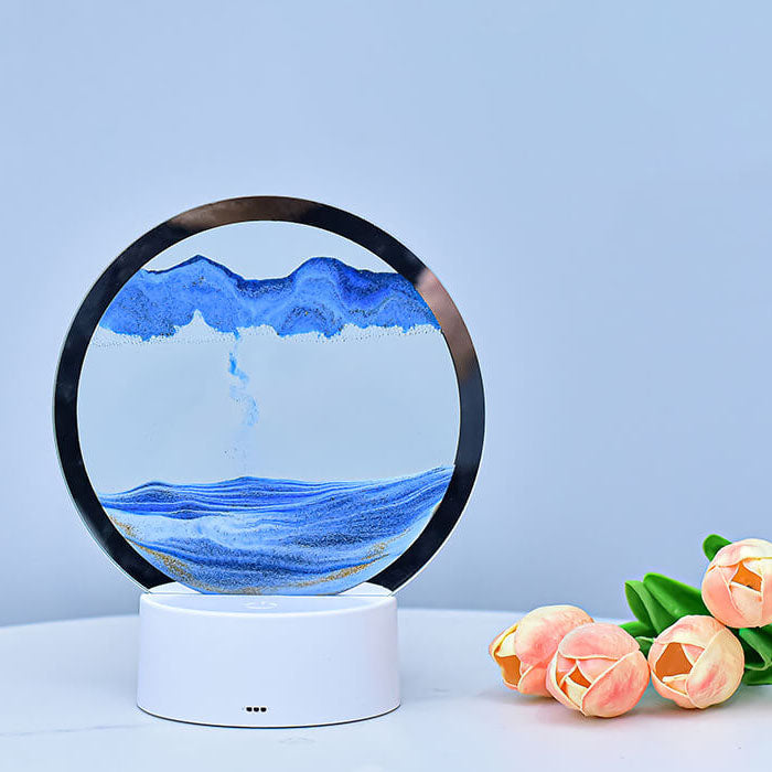Round Hourglass Quicksand 3D Table Lamp