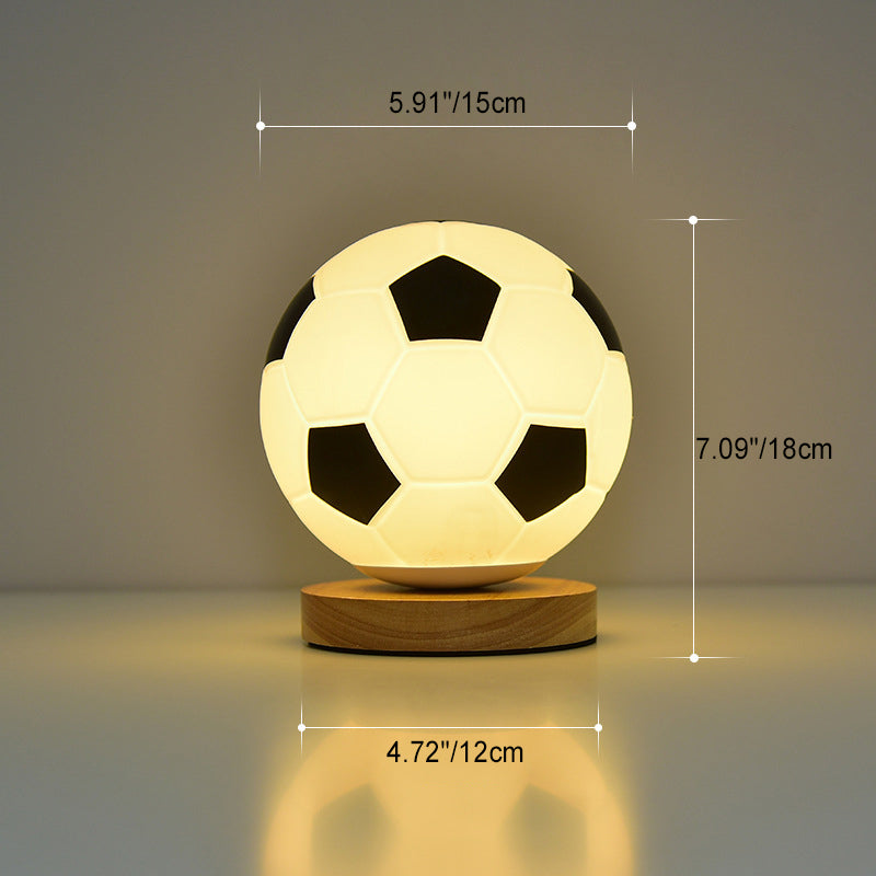 Globe Wood Glass Living Table Lamp