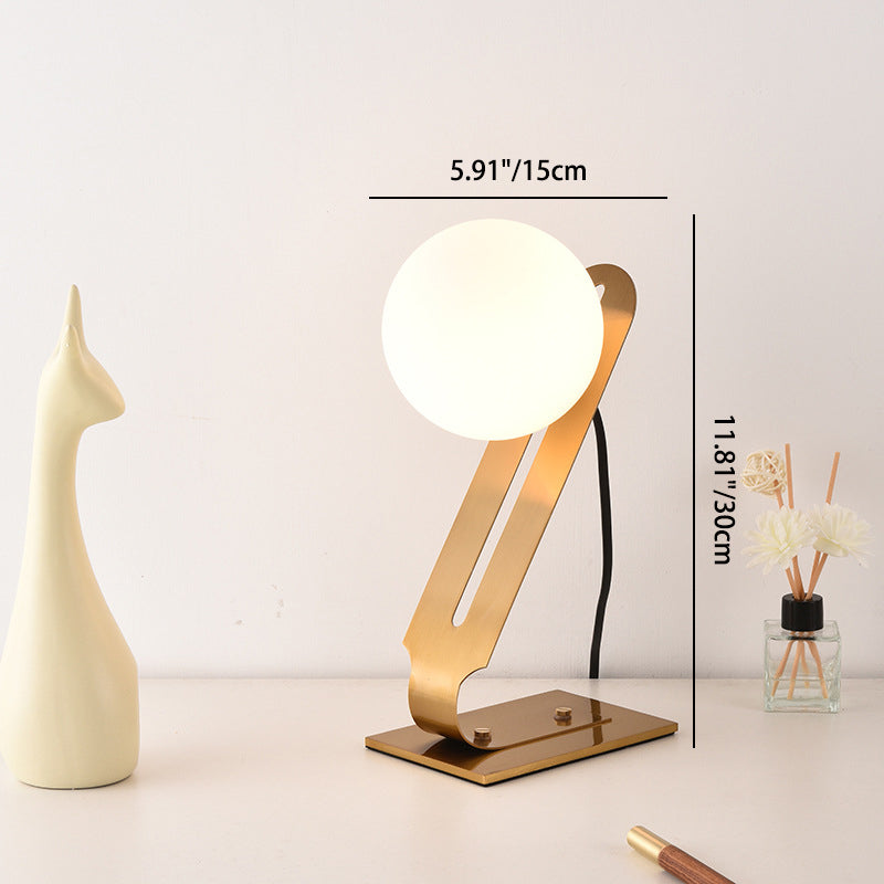 Round Iron Glass Study Table Lamp