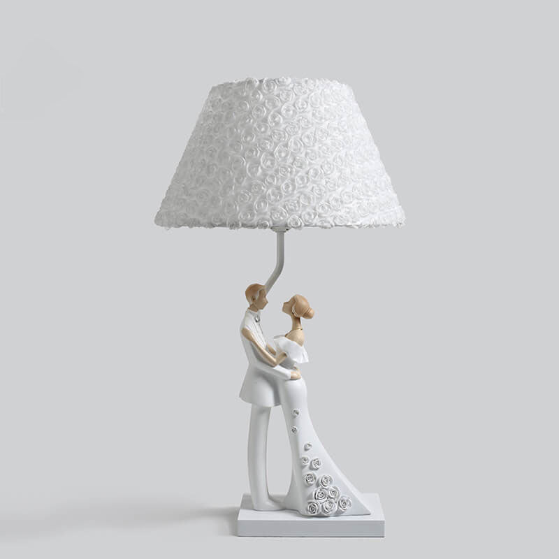 Romantic Resin Hugging Couple Table Lamp