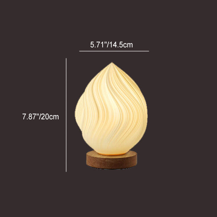 Round Wave Pod Wood Table Lamp