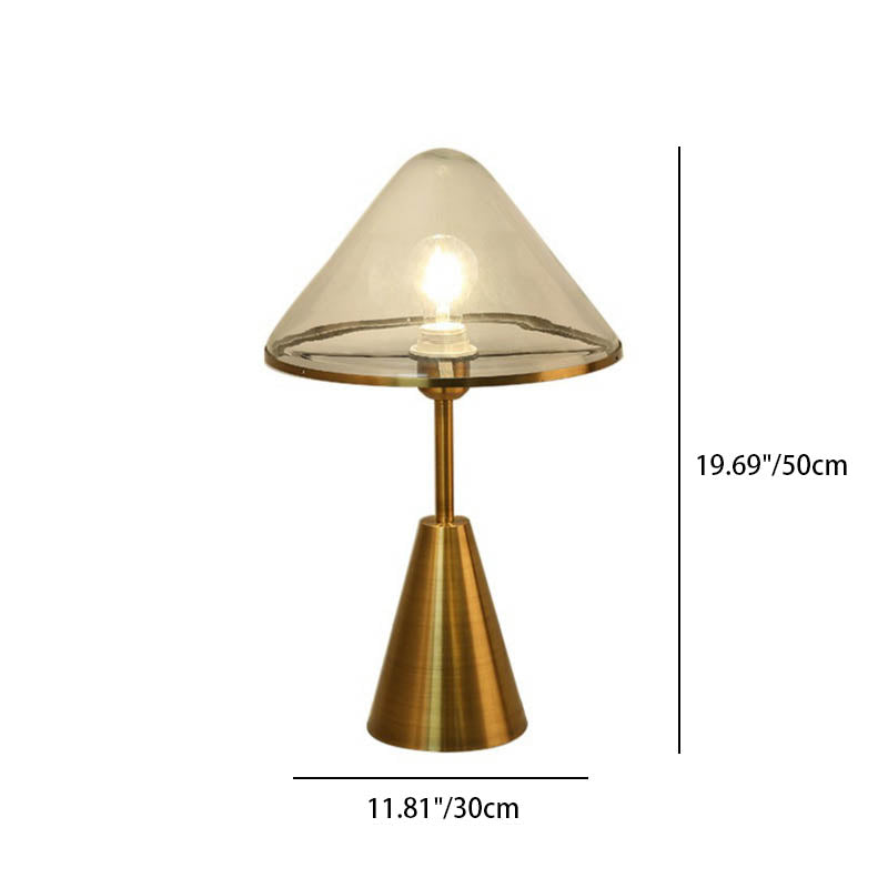 Triangle Hardware Glass Bedroom Table Lamp