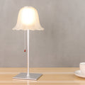 Glass Pod Pleated Pull Table Lamp