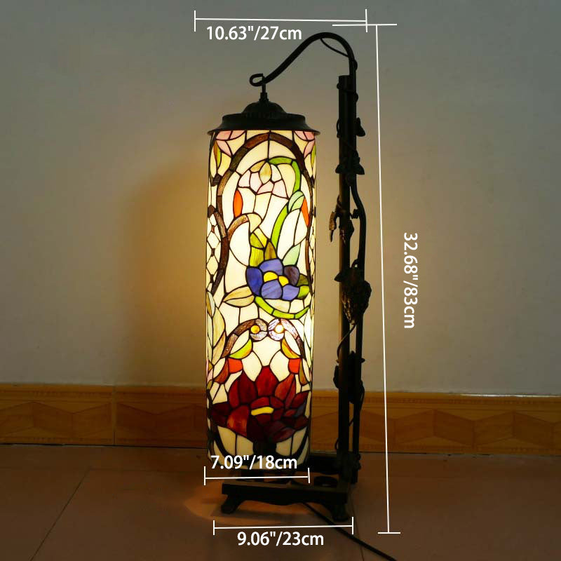 Column Iron Glass Living 2-Light Floor Lamp