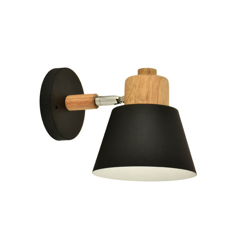 Macaron Dome Cone Wood Wall Lamp