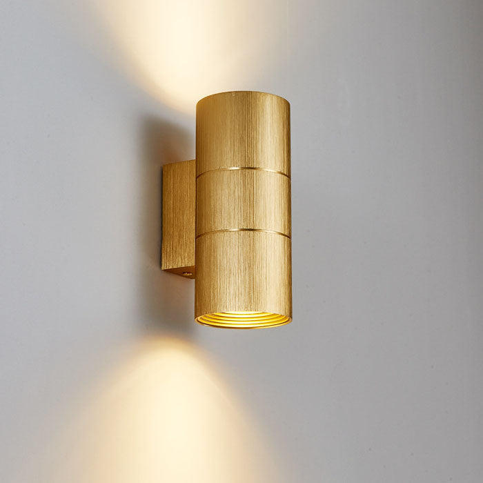 Cylindrical Brushed Aluminum Wall Lamp
