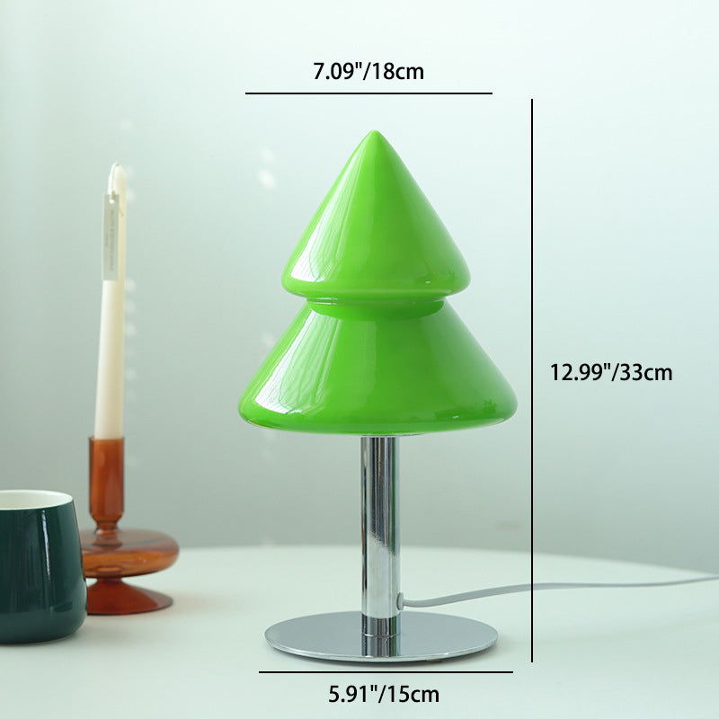 Iron Glass Christmas Tree Table Lamp