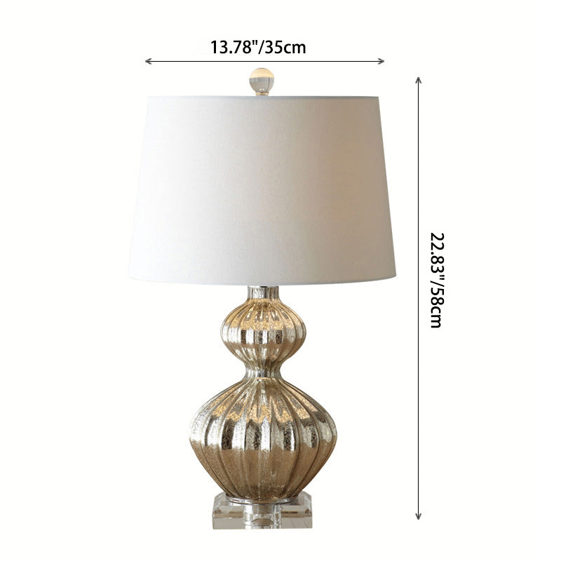 Glass Fiberflex Fabric Cylinder Table Lamp