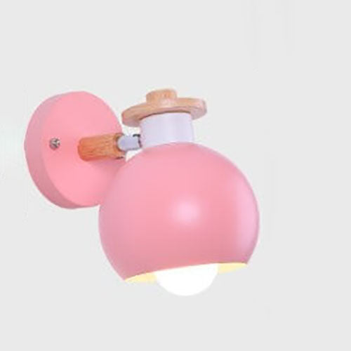 Dome Wood Macaroon Wall Lamp