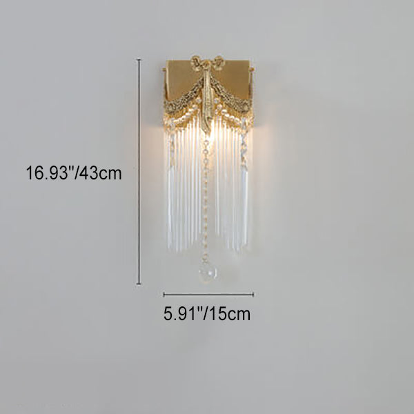 Bow Brass Crystal Wall Lamp