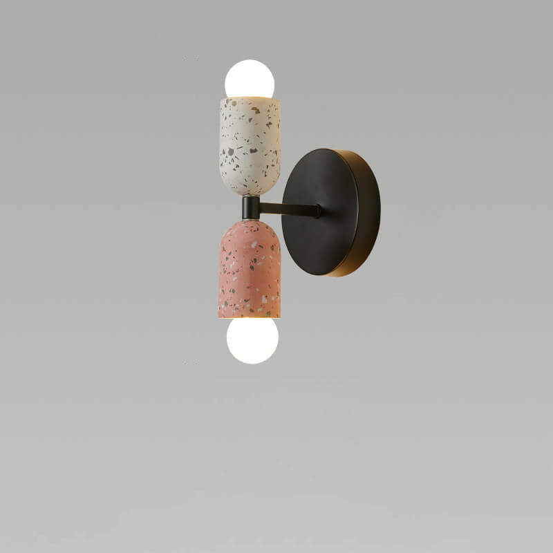 Stone Shaped Iron Cement 2-Light Wall Lamp