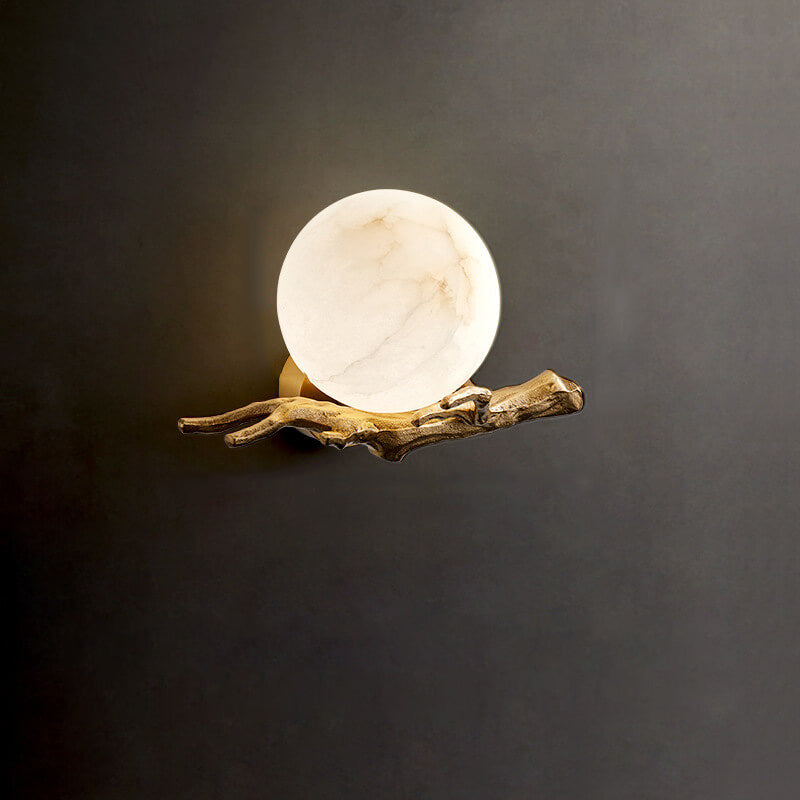 Brass Lucite Tree Branch Wall Lamp