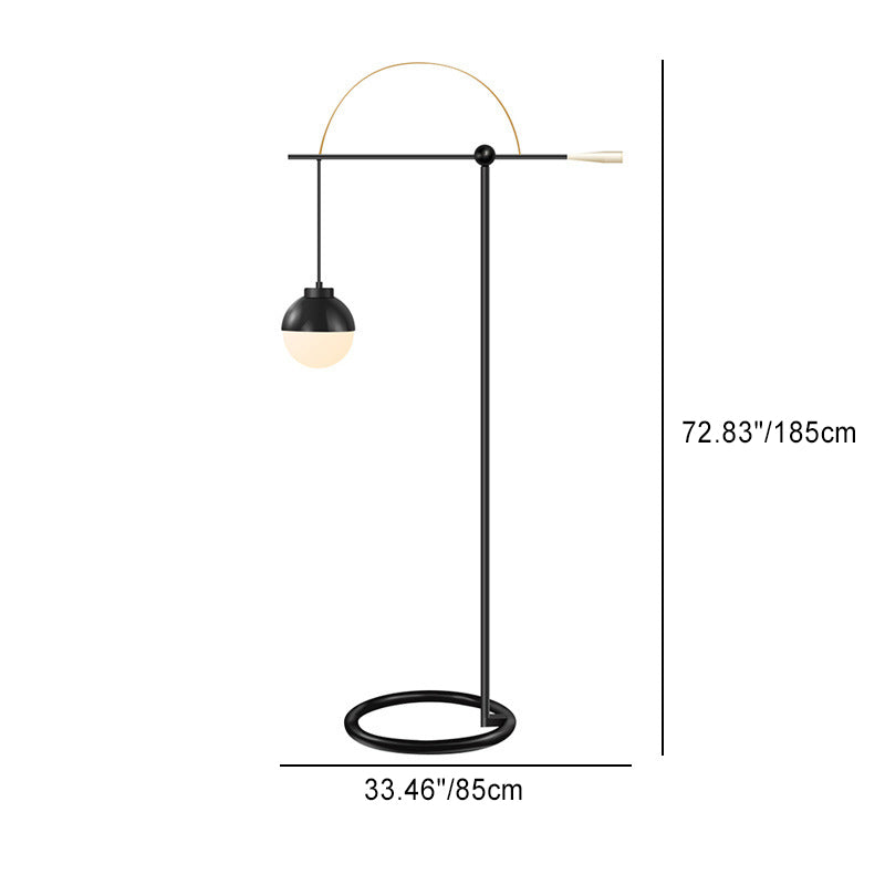 Fishing Rod Iron Glass Floor Lamp