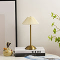 Rechargeable Iron Fabric Conic Table Lamp