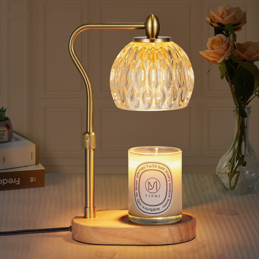 Round Glass Wood Aroma Table Lamp