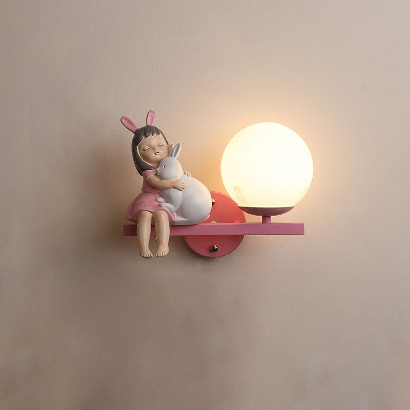 Kids Girls Unicorn Orb Wall Lamp