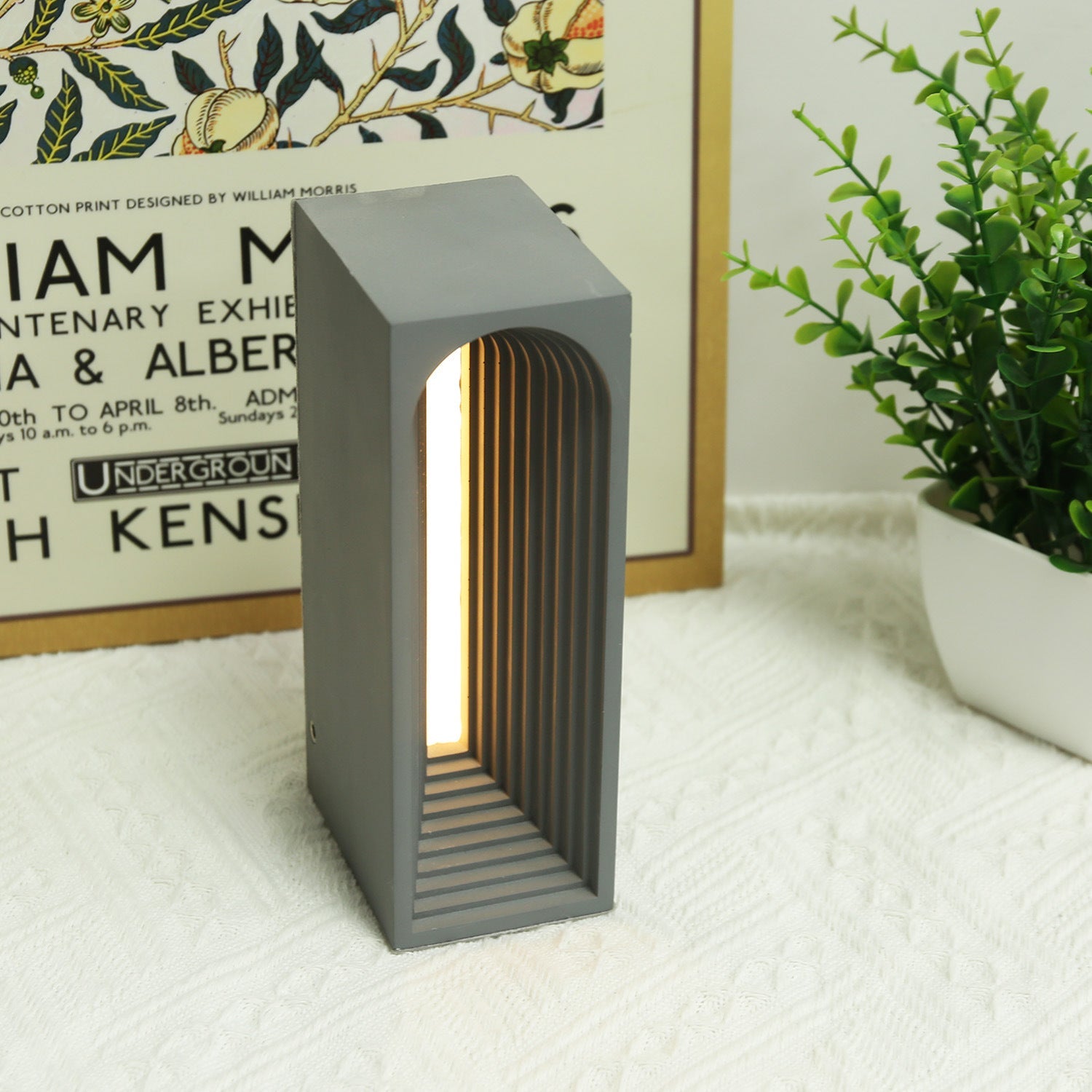 Rectangular Cement Table Lamp